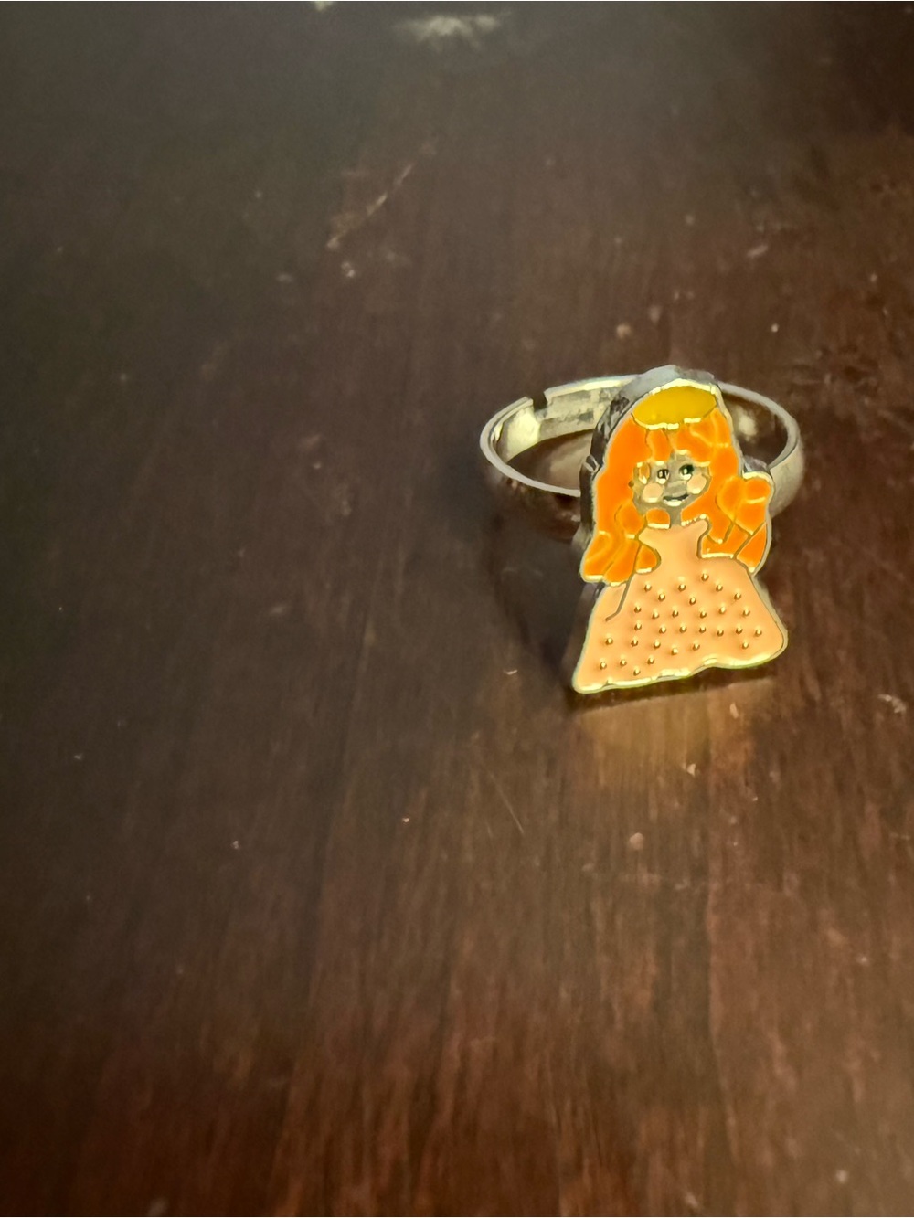 Cute Orange Girl Enamel Adjustable Ring - Women Jewelry